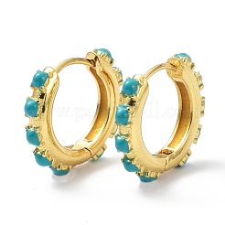 Brass Enamel Hoop Earring Findings&nbsp;KK-P205-06G