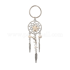 Alloy Magnesite Synthetic Turquoise Keychain&nbsp;HJEW-JKC01249