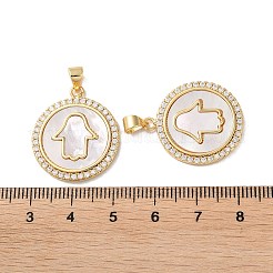 Brass Micro Pave Clear Cubic Zirconia Pendants&nbsp;KK-B083-18G