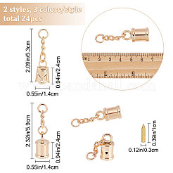 24 Sets 6 Style Zinc Alloy Cord End&nbsp;FIND-GF0003-81