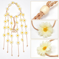 Cloth Sunflower Hippie Headband Floral Crown&nbsp;OHAR-WH0011-12C