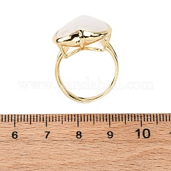 Heart Natural Gemstone Finger Rings&nbsp;RJEW-M076-03G