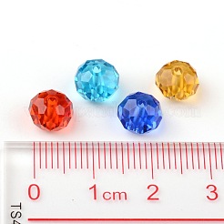 Faceted Rondelle Transparent Glass Beads&nbsp;GLAA-R152-8mm-M1