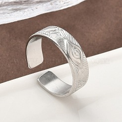 304 Stainless Steel Open Cuff Rings&nbsp;RJEW-A079-01G-P
