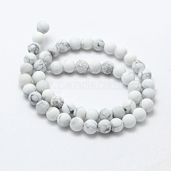 Natural Howlite Beads Strands&nbsp;G-F518-22-6mm
