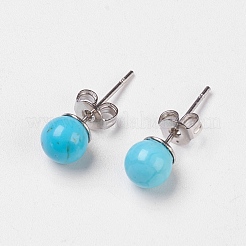 Natural & Synthetic Mixed Stone Stud Earrings&nbsp;EJEW-JE02754-M