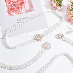 3Pcs 3 Styles Plastic Pearl Braided Stretch Chain Belts&nbsp;AJEW-WR0002-22