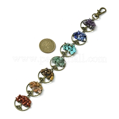 Flat Round with Tree of Life Tibetan Style Alloy Pendant Decorations&nbsp;HJEW-JM01742-02