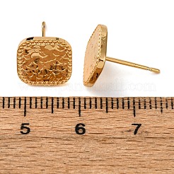 Brass Stud Earrings&nbsp;EJEW-F384-17G-02