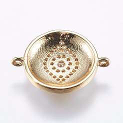 Brass Micro Pave Cubic Zirconia Links&nbsp;ZIRC-F077-11