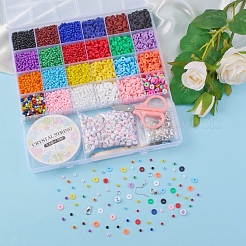 DIY Letter and Heishi Beaded Earring Bracelet Making Kit&nbsp;DIY-YW0005-61