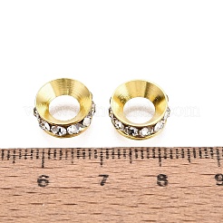Brass Rhinestone Rondelle Space Beads&nbsp;RB-N054-01G