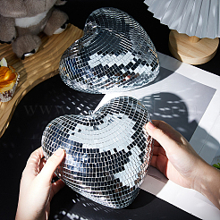 Heart Glass Mirror Ball Reflective Ball&nbsp;AJEW-WH0036-123B