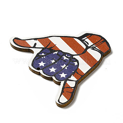 American Flag Theme Single Face Printed Aspen Wood Gesture Big Pendants&nbsp;WOOD-G014-17