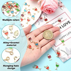 30Pcs 5 Styles Alloy Enamel Pendants&nbsp;ENAM-YW0004-22