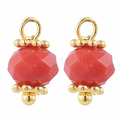 Faceted Imitation Jade Glass Charms&nbsp;PALLOY-JF00455-M