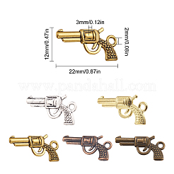 60Pcs 5 Colors Zinc Alloy Revolving Pistol Necklace Pendants&nbsp;FIND-SC0001-99