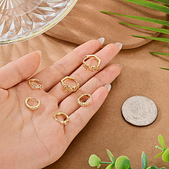 6Pcs 3 Styles Brass Micro Pave Clear Cubic Zirconia Hoop Earrings&nbsp;EJEW-TA0001-90B