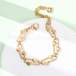 304 Stainless Steel Chain Bracelets&nbsp;BJEW-P379-01G