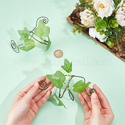 1Pair Leaf Pvc with Iron wire Upper Arm Cuff Bangles for Women&nbsp;AJEW-GF0014-18A
