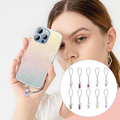 20Pcs 10 Colors Glass & Acrylic & Alloy Mobile Straps&nbsp;HJEW-OC00047
