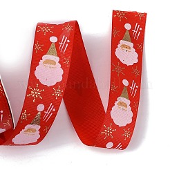 25 Yards Flat Christmas Theme Printed Polyester Grosgrain Ribbon&nbsp;OCOR-C004-04A