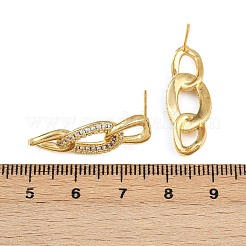 Brass Micro Pave Cubic Zirconia Stud Earrings for Women&nbsp;EJEW-K312-02G