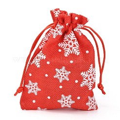 Christmas Themed Burlap Packing Pouches&nbsp;ABAG-L007-01A-03
