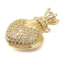 Brass Micro Pave Cubic Zirconia Pendants&nbsp;KK-S049-08G