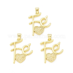Rack Plating Brass Micro Pave Clear Cubic Zirconia Pendants&nbsp;KK-C011-07G