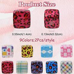 18Pcs 9 Styles Laser & Printed Opaque Acrylic Beads&nbsp;OACR-FS0002-81