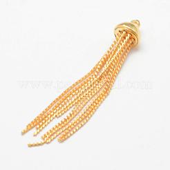 Brass Serpentine Chain Tassel Pendants&nbsp;KK-F718-09G