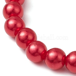 2Pcs Valentine's Day Theme Acrylic Pearl Round Beaded Stretch Bracelets&nbsp;BJEW-JB11422