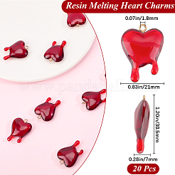12Pcs Valentine's Day Transparent Resin Pendants&nbsp;RESI-BBC0001-02