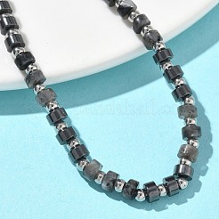 Natural Labradorite & Non-magnetic Synthetic Hematite Beaded Bracelets for Women&nbsp;BJEW-Z148-04P-01