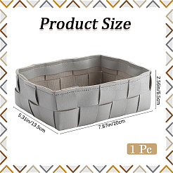 Rectangle with Tartan Pattern Imitation Leather Storage Baskets&nbsp;AJEW-WH20004-66B