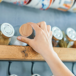 Spice Jars Lids&nbsp;WOOD-WH0027-88