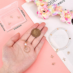 10Pcs Brass Clear Cubic Zirconia Tiny Cross Charms&nbsp;KK-BBC0015-92