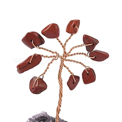 Natural Red Jasper Chips Tree of Life Decorations&nbsp;DJEW-P022-03A-09