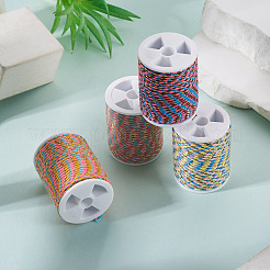 4 Rolls 4 Colors 4-Ply Polycotton Cord with Metallic Thread&nbsp;OCOR-TA0003-33B