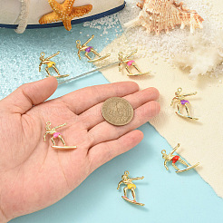 8Pcs 4 Colors Alloy Enamel Pendants&nbsp;FIND-YW0013-04