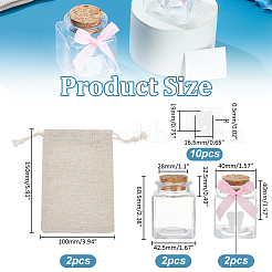 2Pcs Square Glass Empty Wishing Bottle&nbsp;AJEW-WR0002-86