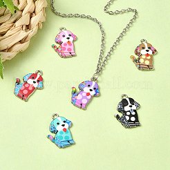 12Pcs 6 Colors Alloy Enamel Pandants&nbsp;ENAM-YW0003-80