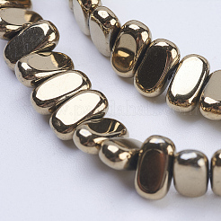 Electroplate Non-magnetic Synthetic Hematite Beads Strands&nbsp;G-J382-4x8x2mm-A08