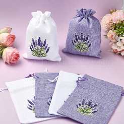 10Pcs 2 Colors Burlap Cloth Drawstring Bags for Gift&nbsp;FB-FSF73B-01B