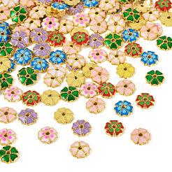 160Pcs 8 Colors Alloy Enamel Bead Caps&nbsp;FIND-TA0008-39
