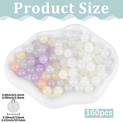 160Pcs Transparent Glass UV Reactive Beads&nbsp;DGLA-PA0001-10A