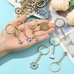 24Pcs 6 Style Alloy Enamel Keychains&nbsp;KEYC-YW00232