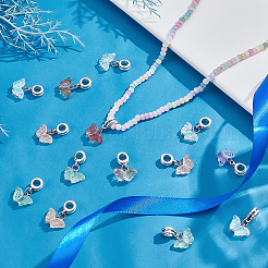 40Pcs 5 Colors Glass Pendants&nbsp;PALLOY-PH01816