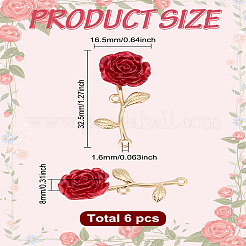 6Pcs Alloy Camellia Pendants&nbsp;FIND-LP0002-93